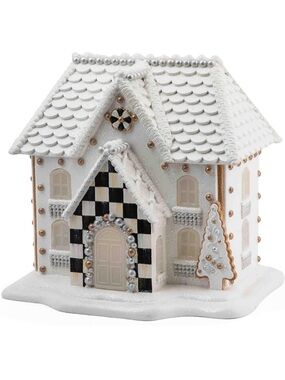 Holiday White & Black Checker Decorative House - Brand: MACKENZIE-CHILDS